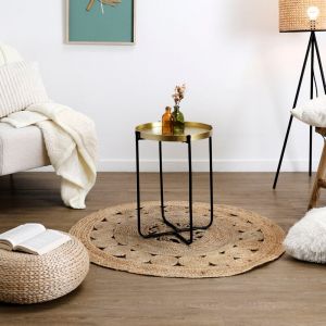 HOME DECO FACTORY - HD0202 - Table D Appoint Metal Martele Alia D35Cm - Salon, Salle à Manger