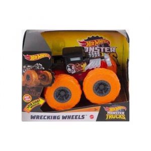 Coffret monster jam géant wrecking wheels bone shaker 13 x 9 cm (lxh) - voiture noir et orange - hot wheels -