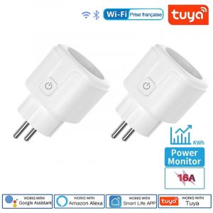 Prise Connectee Wifi 2 pcs Prise Intelligente WiFi + Bluetooth 16A 3520W Compatible avec Alexa, Google Home Commande Vocale
