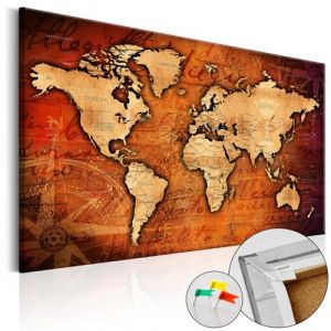 Artgeist Tableau en liège - Amber World [Cork Map] 90x60