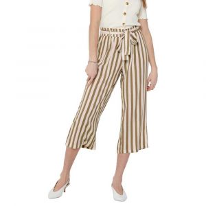 Image de Only Pantalon Astrid Culotte Woven 38 Cloud Dancer / Stripes Beige