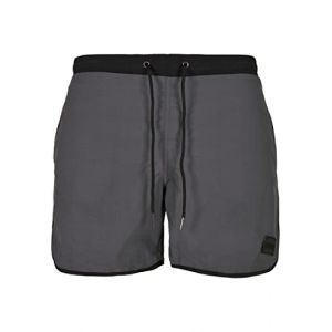 Urban classics Short de Bain rétro Maillot, Charcoal, S Homme