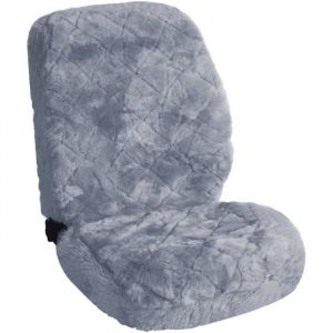 WOLTU AS7334sb Housse de siège de Voiture Universelle en Peau d'agneau,siège Housse en Peau de Mouton,Couverture de siège Avant du Laine,Argent
