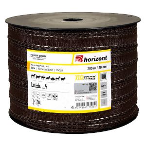 Ruban pour clôture - Equistop - Marron - 200m ep40mm