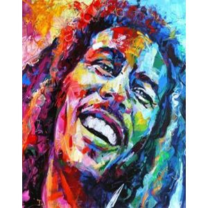 Peinture au num&eacute;ro : Bob Marley Aquarelle - sans ch&acirc;ssis en bois