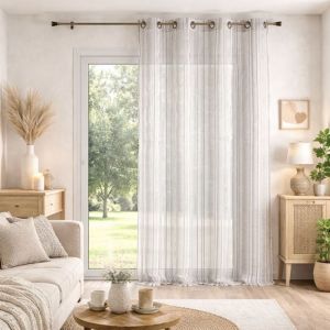 Home maison Voilage En Organza &Agrave; Rayures