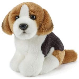 Living Nature Peluche Chien R&eacute;aliste 14 cm - Jouet Animal Qualit&eacute; Premium Beagle