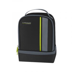 Image de THERMOCAFE BY THERMOS 158906 Sac isotherme lunch kit 2 compartiments noir/lime neo