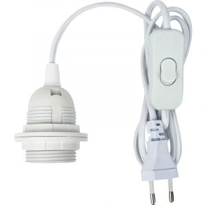 Tibelec Kit cordon pr&eacute;-&eacute;quip&eacute; E27 tissu blanc