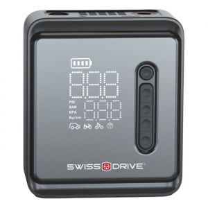Mini Compresseur Portable Swiss Drive 150 PSI &ndash; Recharge USB, Arr&ecirc;t Auto & &Eacute;cran Digital. Adaptateur inclus.