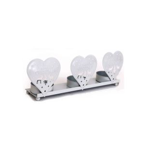 Image de Heart of the Home Photophore de Noël Coeurs Natural - 3 Bougies - Blanc