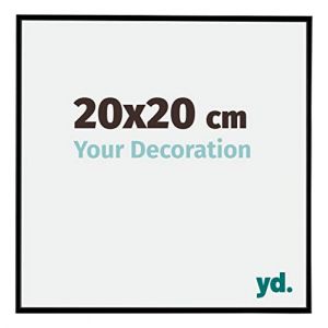 Yd. - Your Decoration - 20x20 cm - Cadre Photo en Plastique Avec Verre acrylique - Anti-Reflet - Excellente Qualité - Noir Mat - Cadre Decoration
