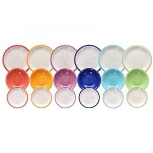 Tognana Holi Service de vaisselle pour 6 personnes, 18 pièces, Stoneware, multicolore
