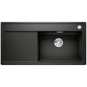 Blanco Evier Zenar XL 6S VapeurPlus Silgranit - Noir - Accessoire : Planche en frêne