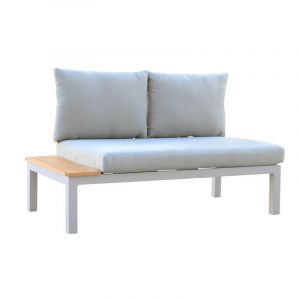 Image de Chillvert Canapé de Jardin 2 Sièges Chillvert Bérgamo Al ini 138,2x76,6x73 cm Gris avec Table et Coussins