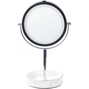 Beliani Miroir de table en métal argenté 34x20