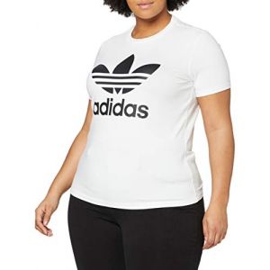 Adidas Trefoil Tee T-Shirt Femme White/Black FR: S (Taille Fabricant: 40)