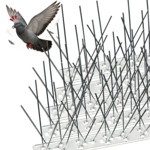 VOUNOT Pic Anti-Pigeon en Acier Inoxydable 3.5M Pic Anti Oiseaux avec Attaches Câbles Facile à Installer sur Toit Balcon Fenêtre 14 Pcs x 25cm pour eloigner Les Corbeaux Les Mouettes et Les Moineaux