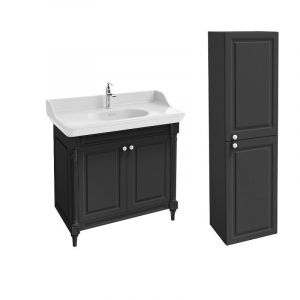 Jacob Delafon Meuble salle de bain Cléo 1889 plan vasque + colonne droite + mitigeur lavabo chromé