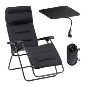 Ensemble Fauteuil Relax Jardin - Chaise Longue matelassé avec Ombrelle et Porte-Gobelet - RSX Clip - AirComfort