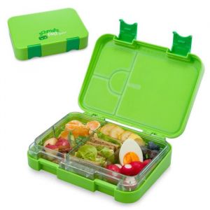 Klarstein Lunch box schmatzfatz junior - Pour enfants - 6 compartiments individuels - 21,3 x 15 x 4,5 cm - sans BPA - Vert