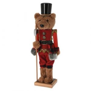 FIGURINE C E NOISETTE OURS 12X9X38CM ROUGE Rouge