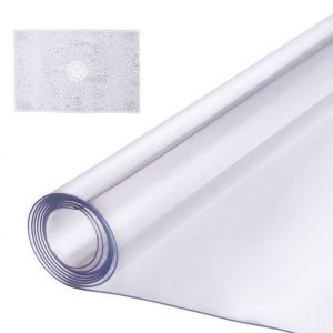 VEVOR Nappe Rectangle Transparente 76,2x152,4 cm &Eacute;paisseur 1,5 mm, Film de Table Transparent en PVC, Imperm&eacute;able Facile &agrave; Nettoyer, Protection de Table pour Bureau, Cuisine Restaurant Salle &agrave; Manger