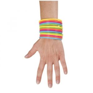 Ptit Clown Lot de 15 bracelets fluos multicolores - Accessoire D&eacute;guisement Adulte Mixte