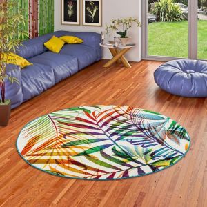 Tapis design rond à branches multicolore 200x200 cm