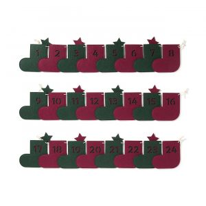 Calendrier de l'Avent &agrave; suspendre en feutre - Rouge/Vert