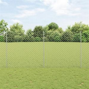 VidaXL Clôture grillage avec 20 poteaux en U Argent 1,6x10 m Acier 3336300