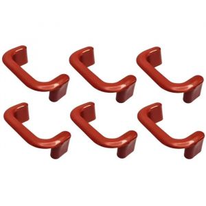 Cyclingcolors Poign&eacute;e de meuble - Mod&egrave;le Moderne - Lot de 6 - Plastique - Rouge