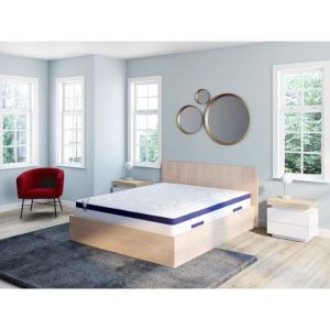 Lit coffre 140 x 190 cm - Coloris : Naturel + Matelas - ELPHEGE