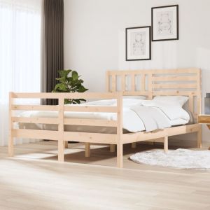 VidaXL Cadre de lit Bois massif 150x200 cm Très grand Brown