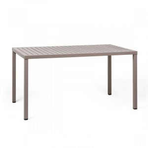 Nardi Table rectangulaire pour extérieur CUBE 140x80 cm (Gris tourterelle - Plateau en DurelTOP / Pieds en aluminium verni)