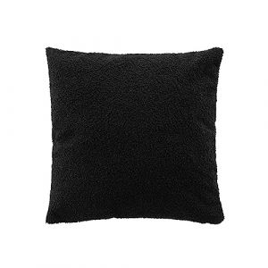 Coussin carré bouclette (45 cm) Wooly Noir