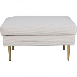 Ebuy24 - Boom pouf,repose-pieds velours côtelé beige, laiton.