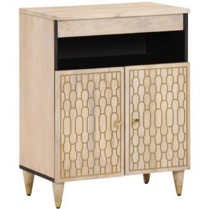 VidaXL Armoire latérale 60x33x75 cm bois massif de manguier, armoire, armoire de rangement, armoire console, placard, buffet de salon