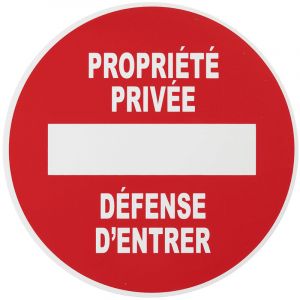 THIRARD Plaque signalétique d.180mm "PROPRIETE PRIVEE" avec adhésif