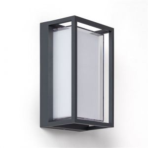 TechBrey Applique murale extérieur LED à double diffuseur sélectionnable Calysta 12 W en aluminium CCT Sélectionnable Anthracite