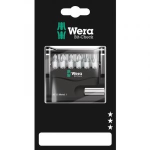 Wera Jeu dembouts Bit-Check 12 Metal 1 SB 05136393001 12 pièces avec porte-embout 1 set