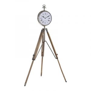 Horloge Aluminium Mangue 45X36X83 Tripode Nickelé