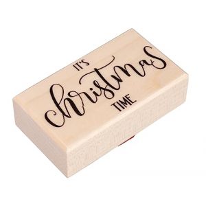 Rayher Tampon, motif IT’S CHRISTMAS TIME, bois, 1 pce., 4X7cm, arts créatifs, scrapbooking, cadeaux, Noël-29251000