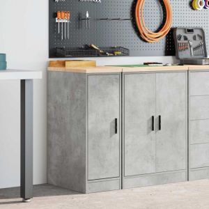 VidaXL Armoire de rangement de garage gris béton 30x51x85 cm bois pin