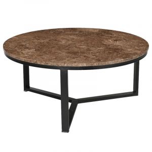 Milano-table basse ronde 60 cm en marbre emperador