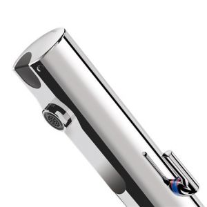 Delabie Mitigeur lavabo 490001 Tempomatic Mix 4 alim. Sur secteur - prise, Avec robinets d’arrêt, manette standard