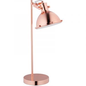 Image de Relaxdays Lampe de bureau rétro, ajustable, douille E14, éclairage de table salon et bureau, métal, lumière, rose-doré