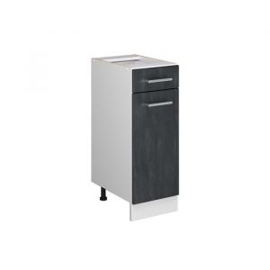 Meuble cuisine R-Line, B&eacute;ton noir, 30 cm sans plan de travail, Vicco