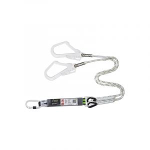 Longe fourche tressée 1 m avec absorbeur d'énergie et mousquetons fa 50 101 17 et fa 50 207 55 - Kratos Safety