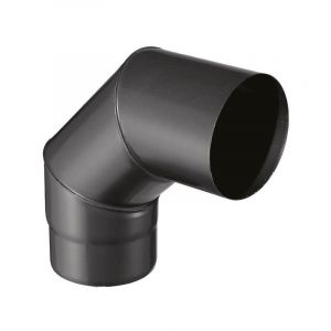 Joncoux Coude pour évacuation des fumées - 90°d'angle - émail 0.7MM - noir mat - Ø180MM